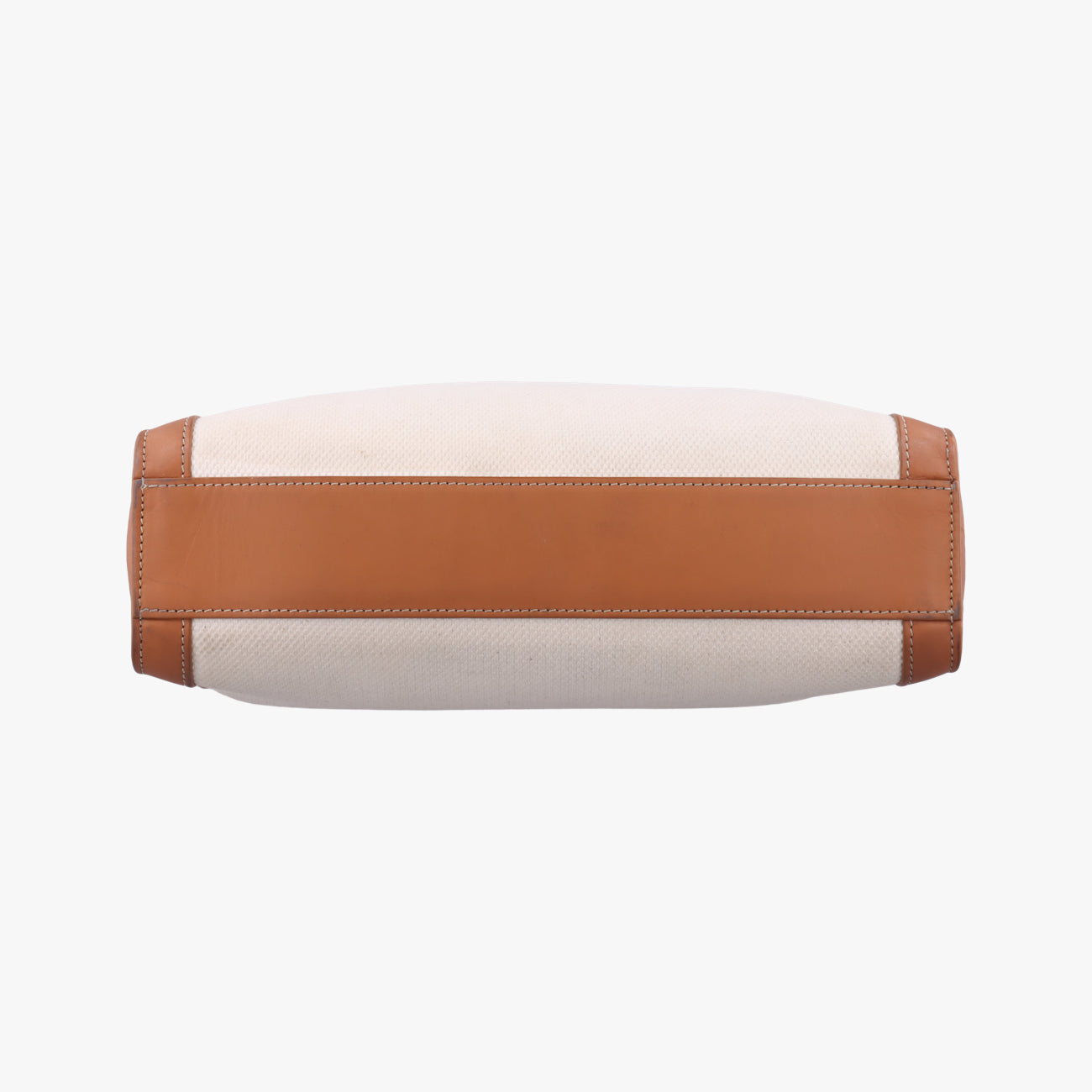 Secondhand Celine Vertical CABAS White×brown Canvas×leather  shoulderbag | stylenewstar