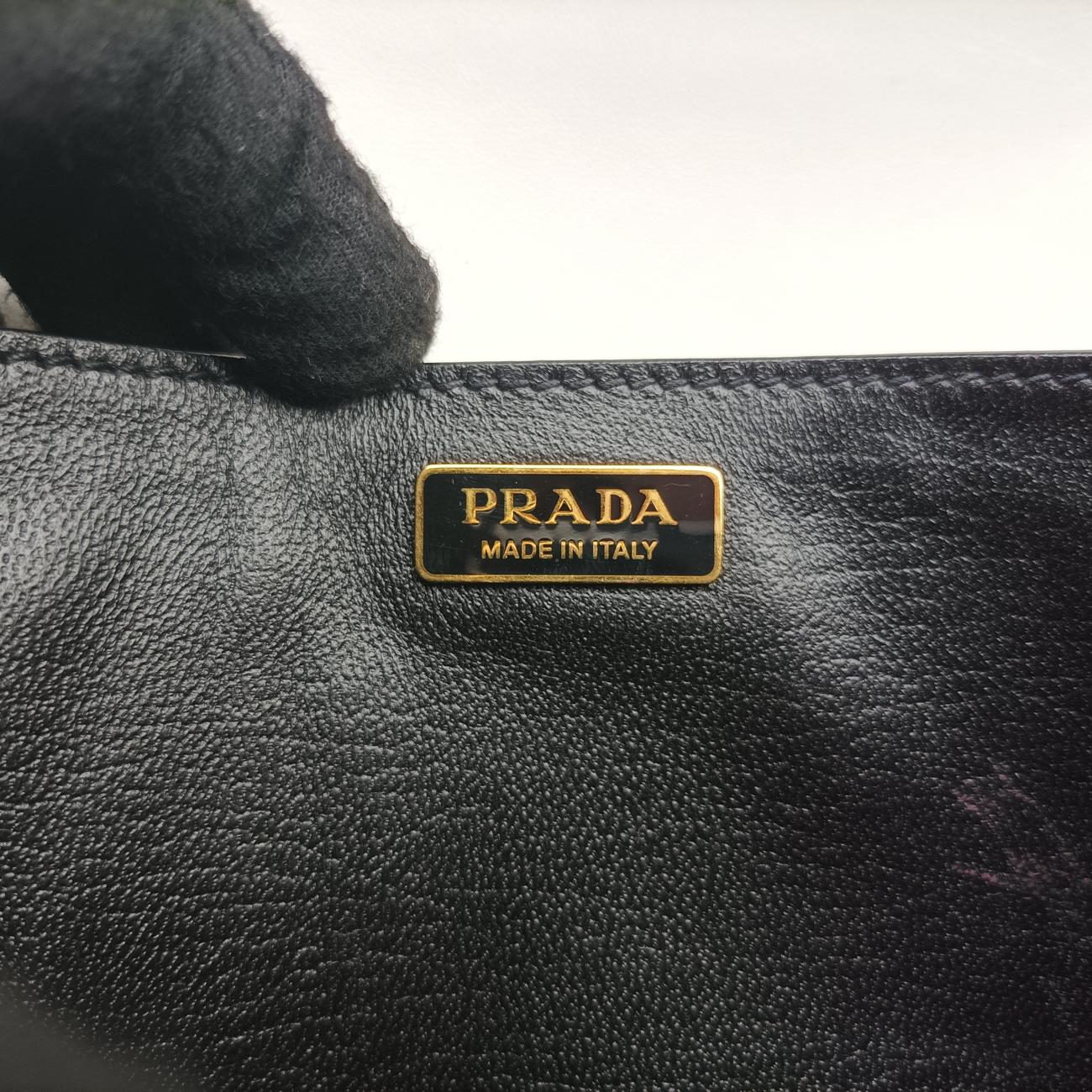 Pre-owned Prada Cahier White Leather x Saffiano leather 1BD095 shoulderbag | stylenewstar