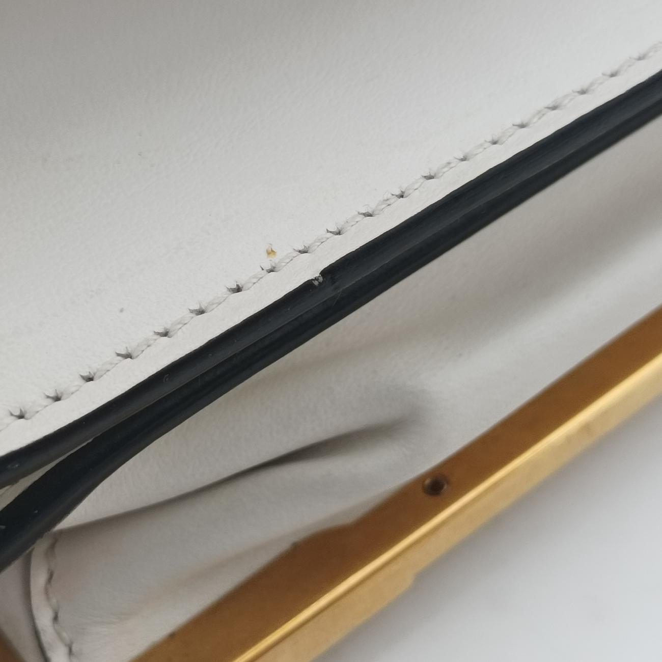 Pre-owned Prada Cahier White Leather x Saffiano leather 1BD095 shoulderbag | stylenewstar