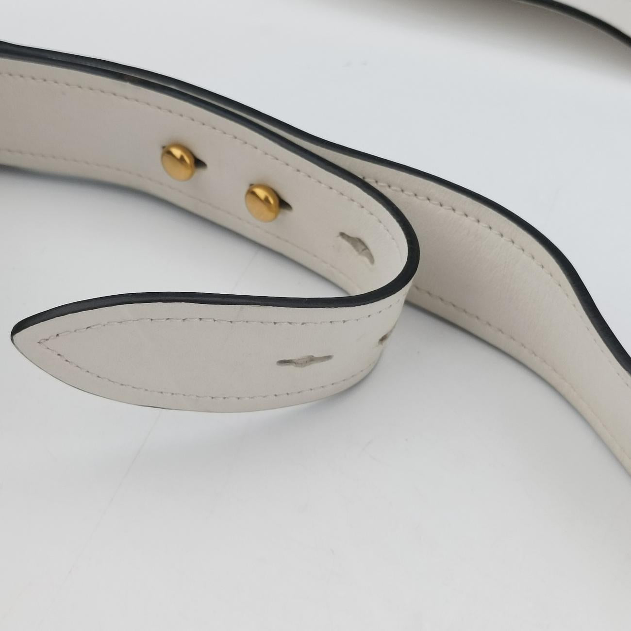 Pre-owned Prada Cahier White Leather x Saffiano leather 1BD095 shoulderbag | stylenewstar