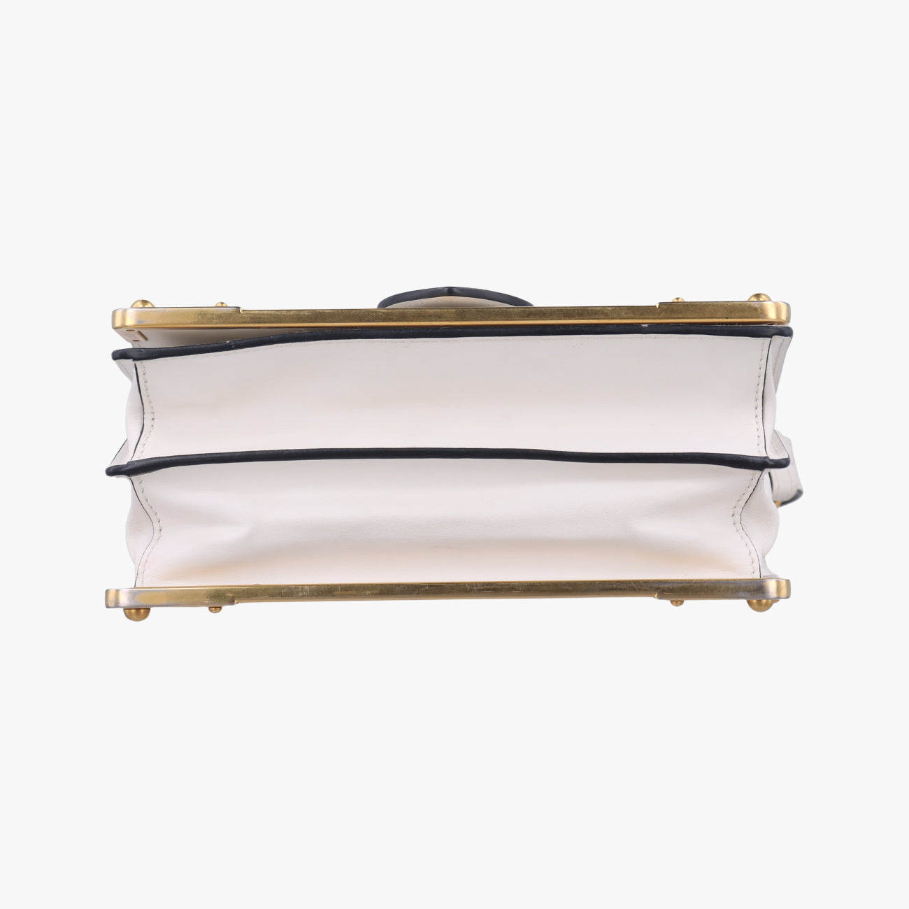 Pre-owned Prada Cahier White Leather x Saffiano leather 1BD095 shoulderbag | stylenewstar