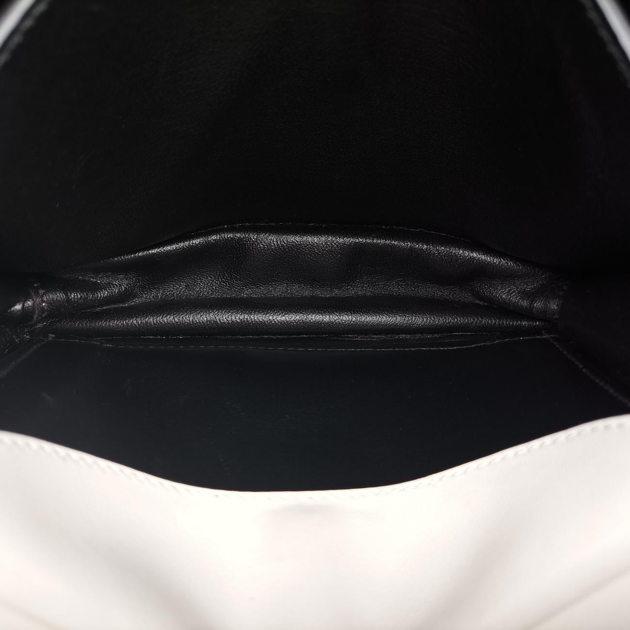 Pre-owned Prada Cahier White Leather x Saffiano leather 1BD095 shoulderbag | stylenewstar