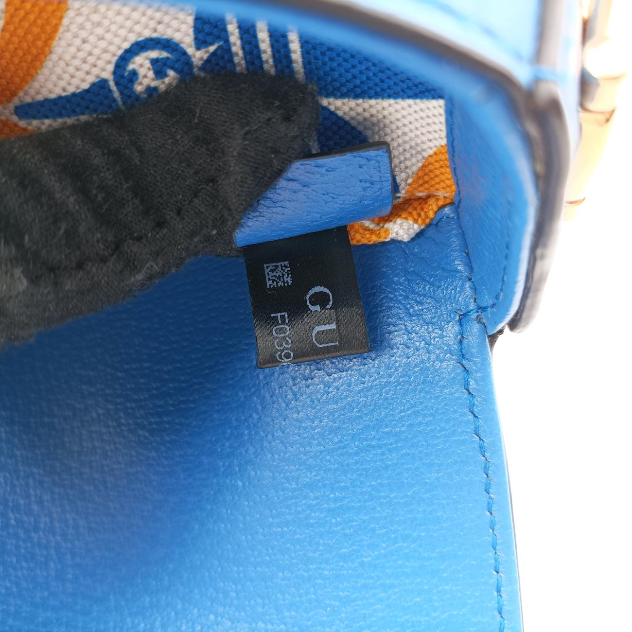 Pre-owned Gucci Adidas collaboration Horsebit Blue×white Leather 722009 shoulderbag | stylenewstar