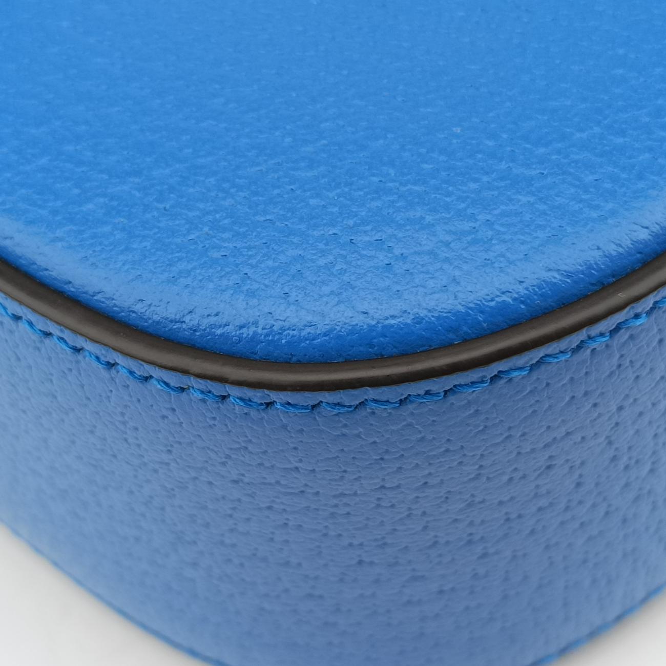 Pre-owned Gucci Adidas collaboration Horsebit Blue×white Leather 722009 shoulderbag | stylenewstar