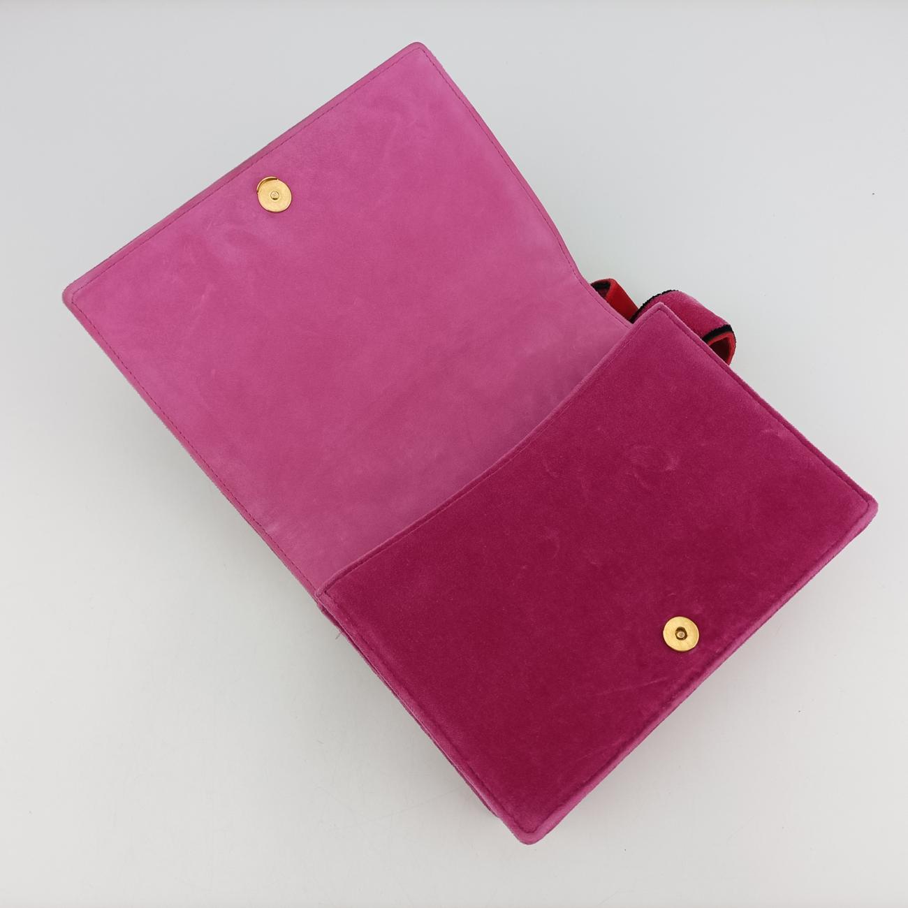 Pre-owned Prada Cahier Multicolour velour 1BD075 shoulderbag | stylenewstar