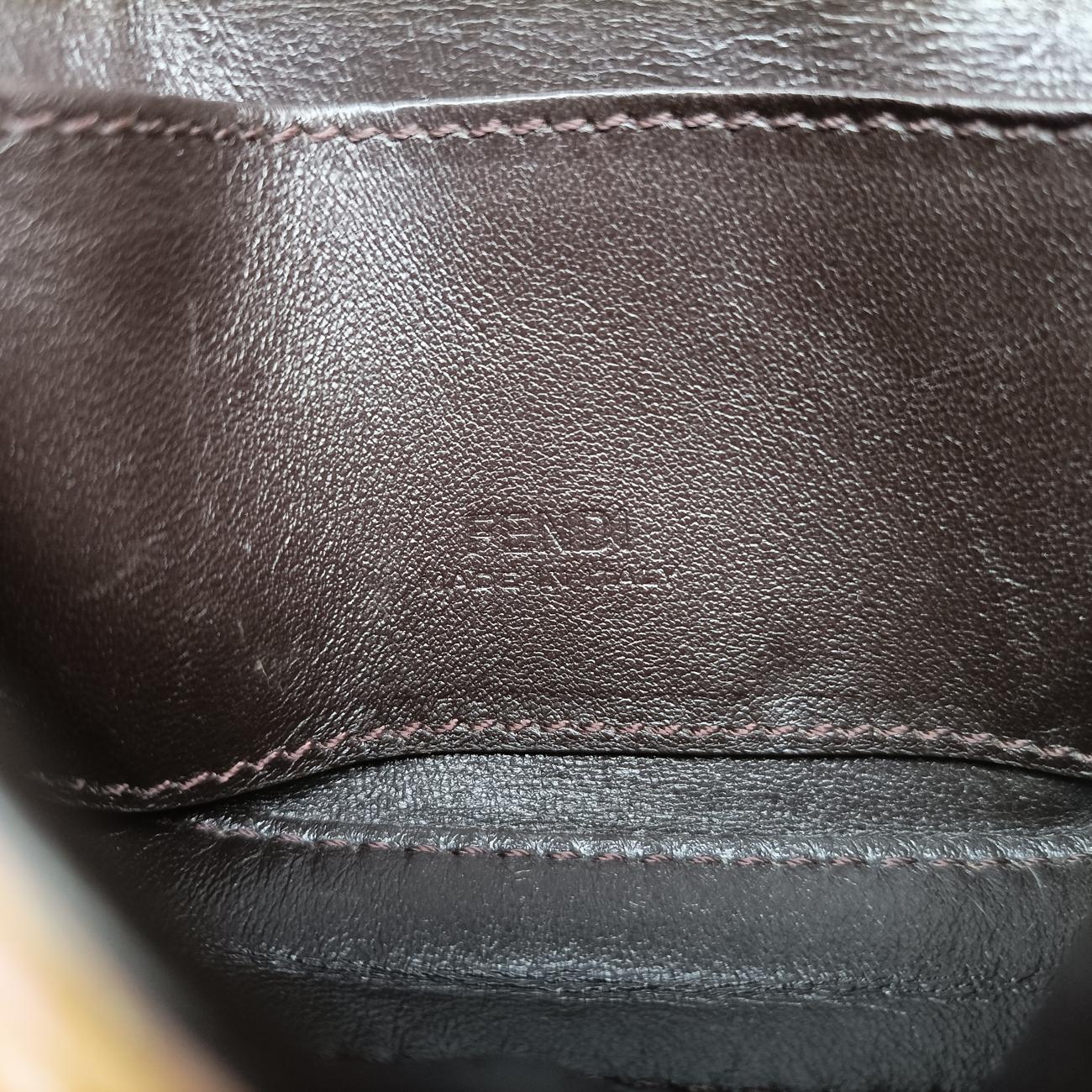 Pre-owned Fendi Nano Baguette Charm Yellow Canvas 7AR844 shoulderbag | stylenewstar