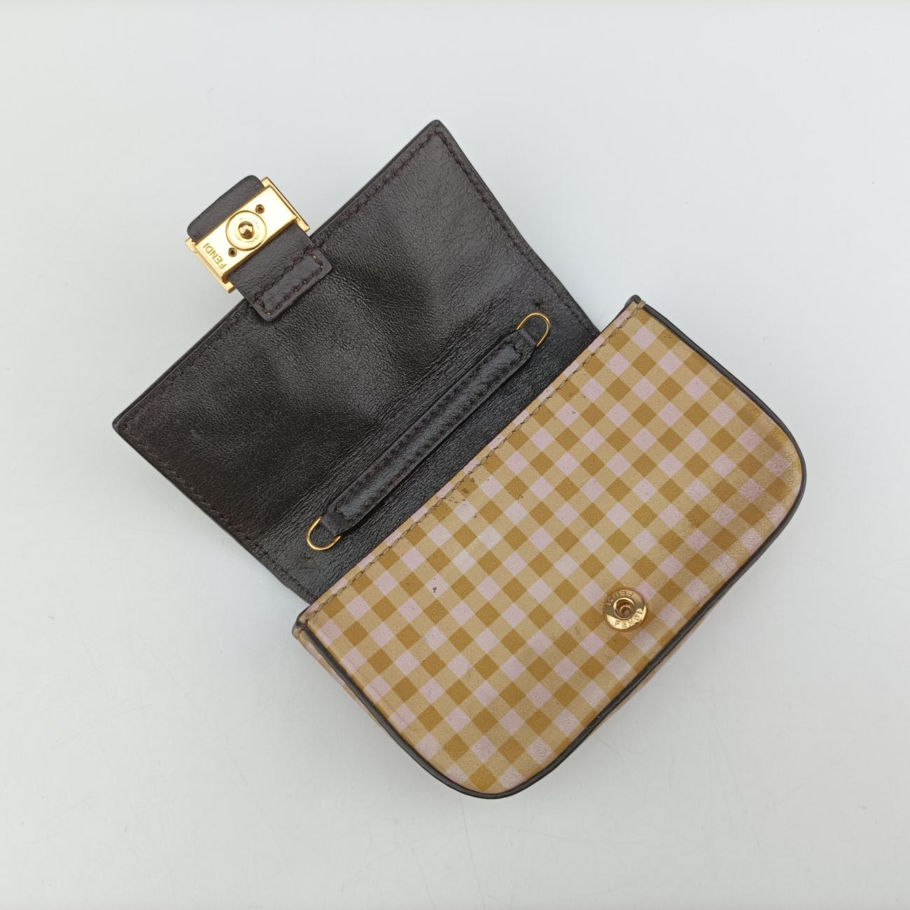 Pre-owned Fendi Nano Baguette Charm Yellow Canvas 7AR844 shoulderbag | stylenewstar