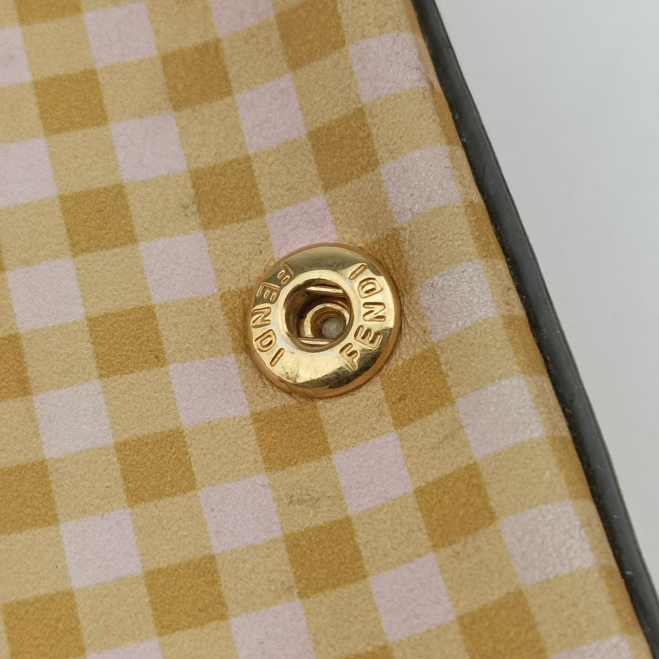 Pre-owned Fendi Nano Baguette Charm Yellow Canvas 7AR844 shoulderbag | stylenewstar