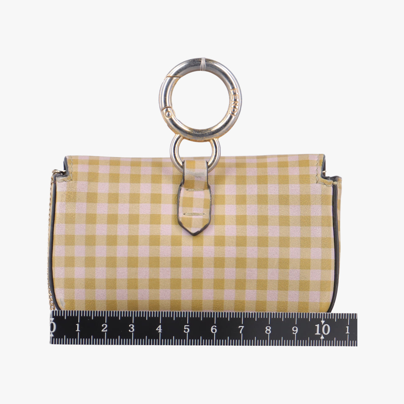 Pre-owned Fendi Nano Baguette Charm Yellow Canvas 7AR844 shoulderbag | stylenewstar