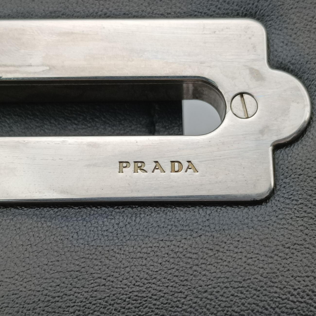 Pre-owned Prada Cahier Black x Purple Leather 1BH018 shoulderbag | stylenewstar