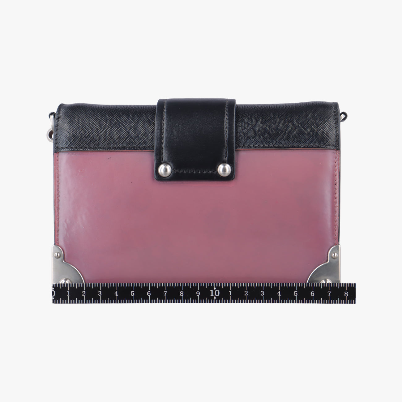 Pre-owned Prada Cahier Black x Purple Leather 1BH018 shoulderbag | stylenewstar