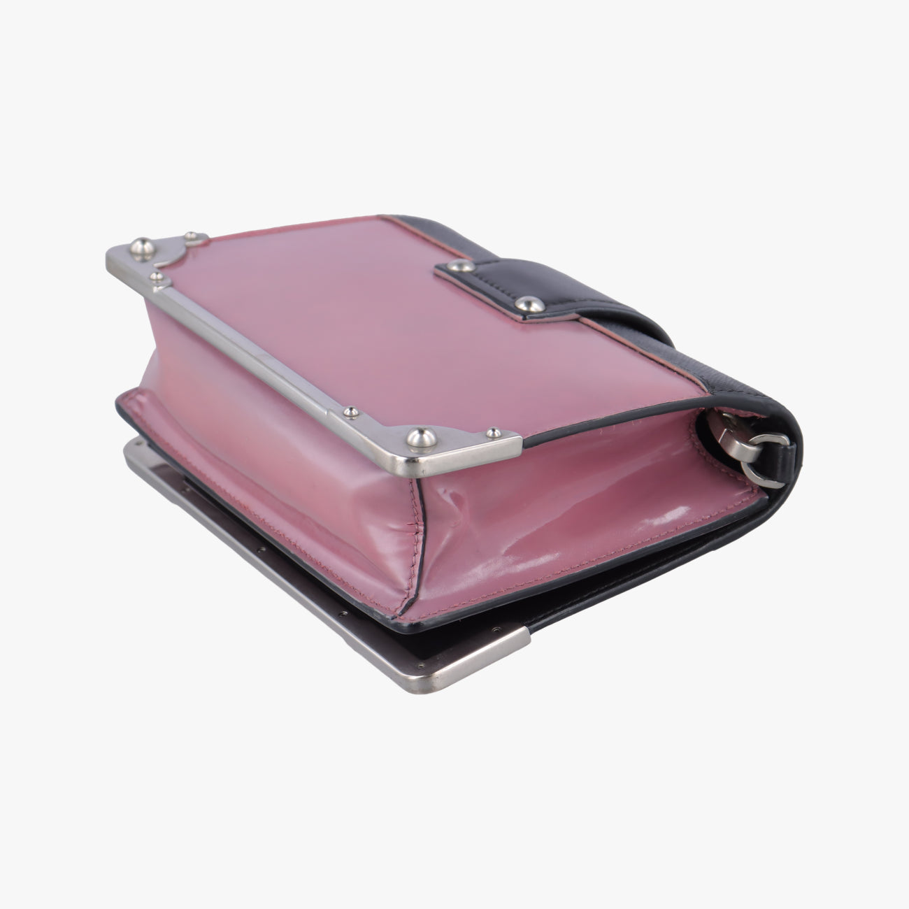 Pre-owned Prada Cahier Black x Purple Leather 1BH018 shoulderbag | stylenewstar