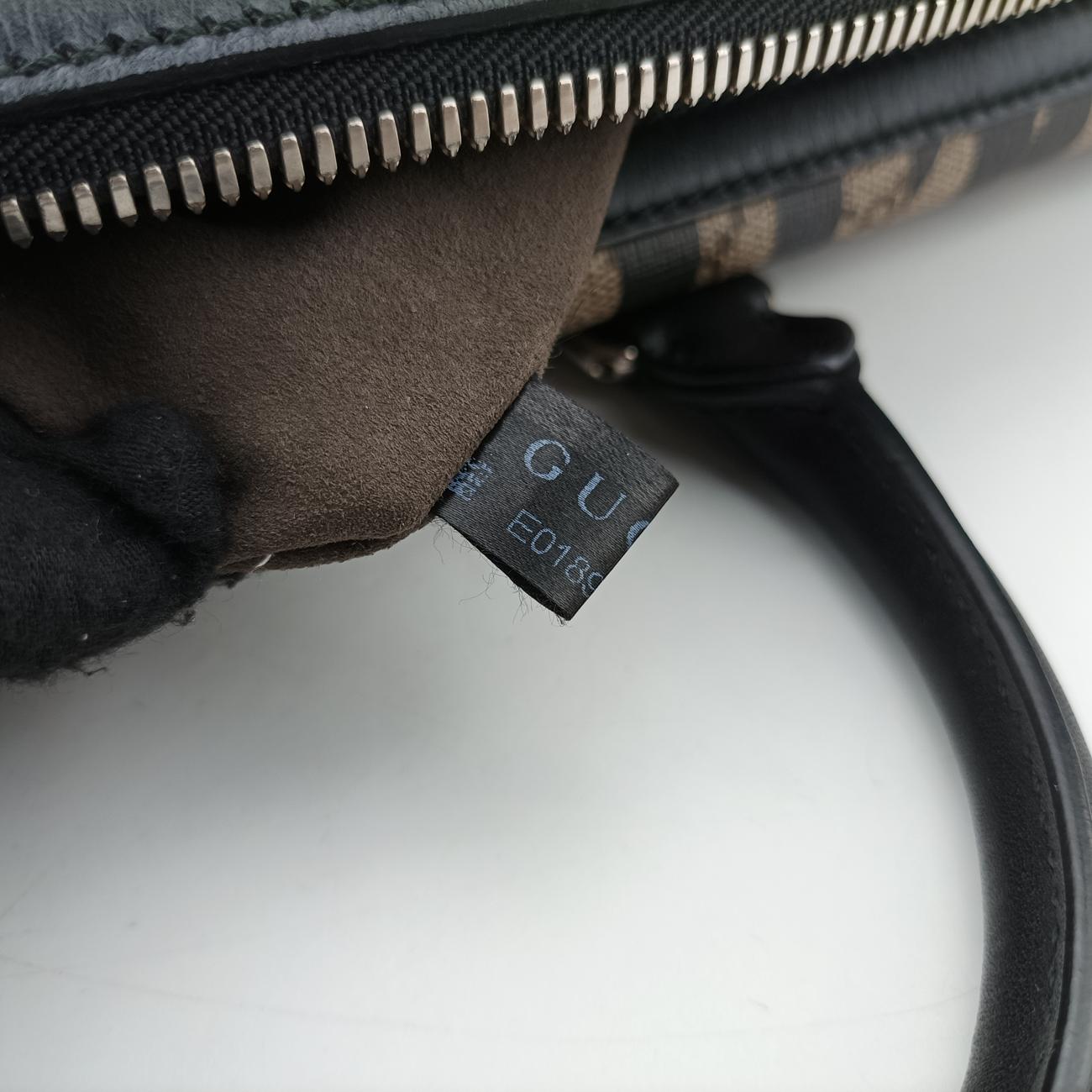 Pre-owned Gucci KALEIDO beige×black PVC coated canvas 406384 handbag | stylenewstar