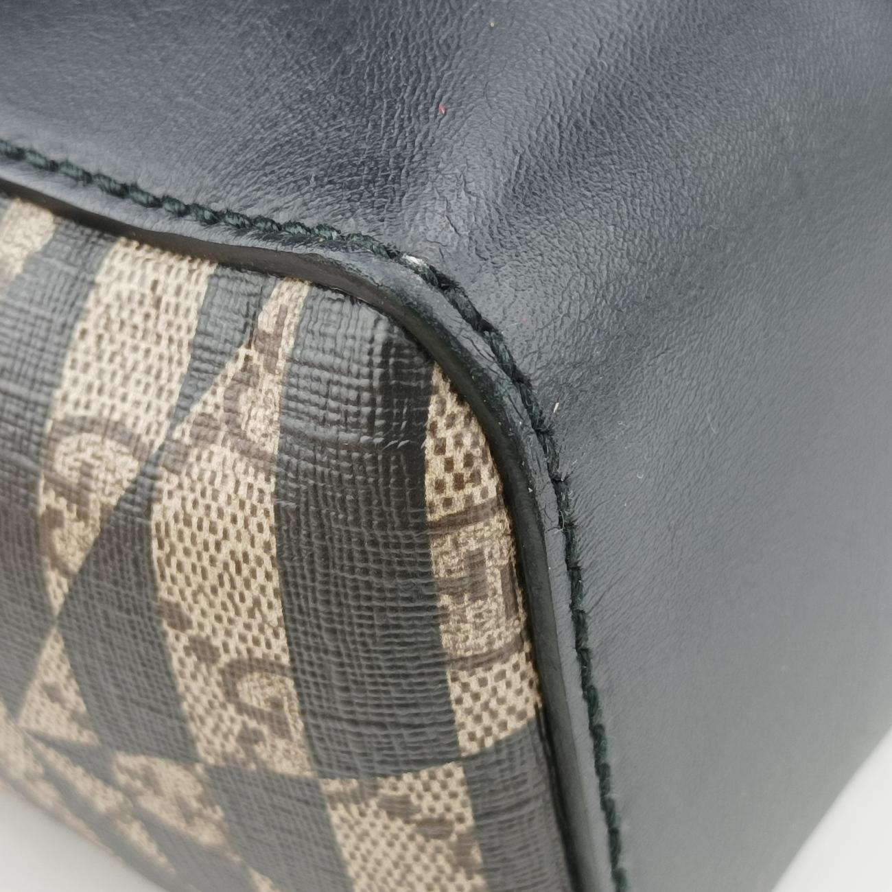 Pre-owned Gucci KALEIDO beige×black PVC coated canvas 406384 handbag | stylenewstar