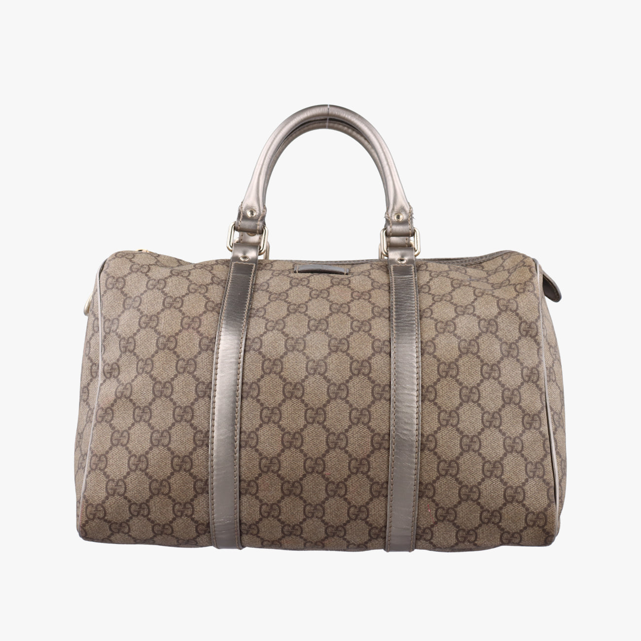Pre-owned Gucci GG plus Spring Joy GG Supreme beige×silver PVC coated canvas 193603 handbag | stylenewstar