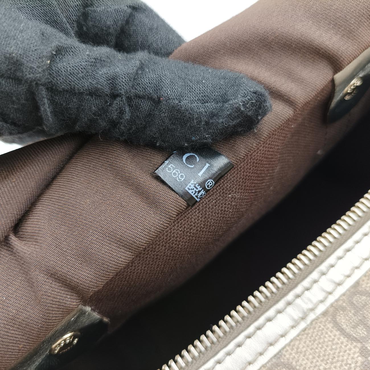 Pre-owned Gucci GG plus Spring Joy GG Supreme beige×silver PVC coated canvas 193603 handbag | stylenewstar