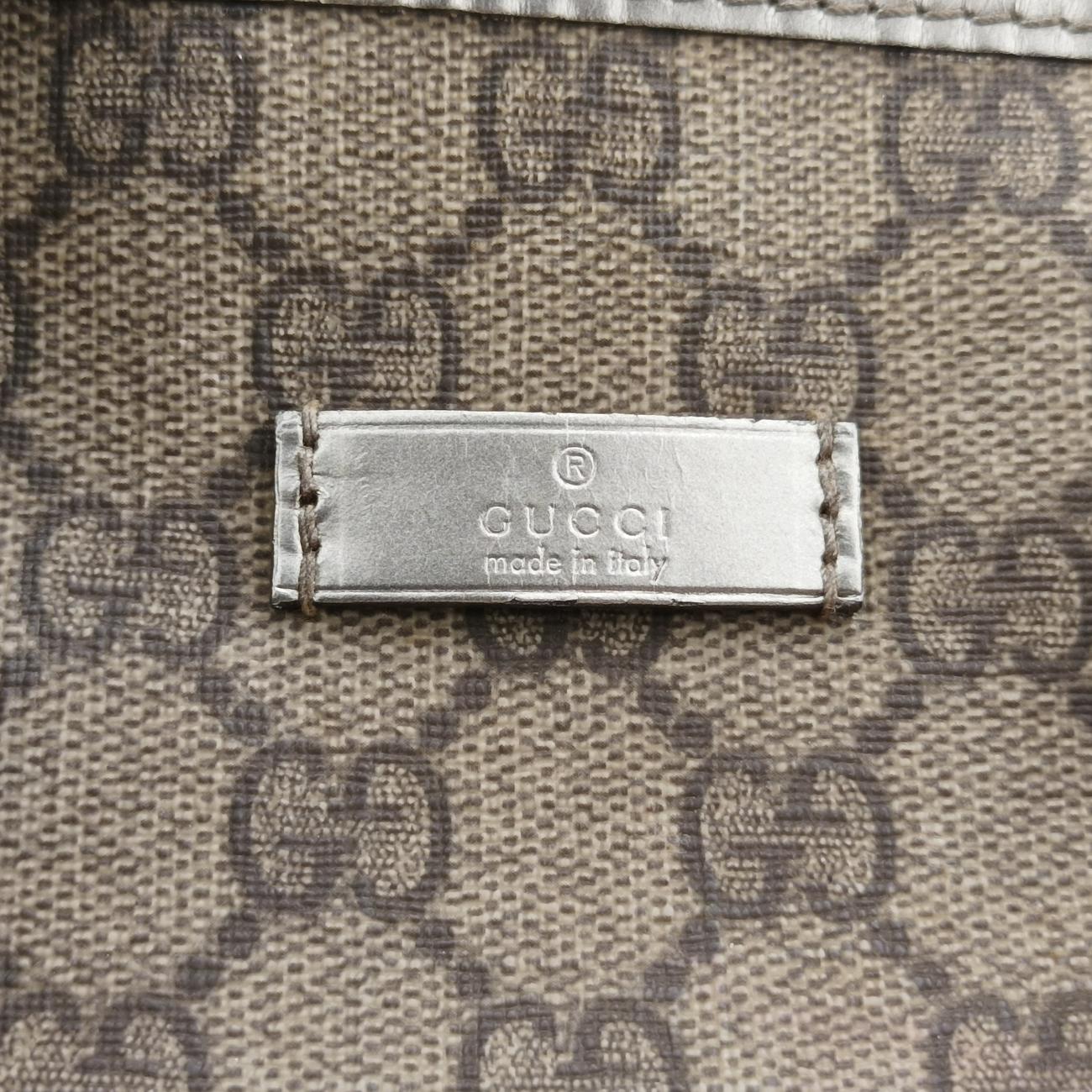 Pre-owned Gucci GG plus Spring Joy GG Supreme beige×silver PVC coated canvas 193603 handbag | stylenewstar