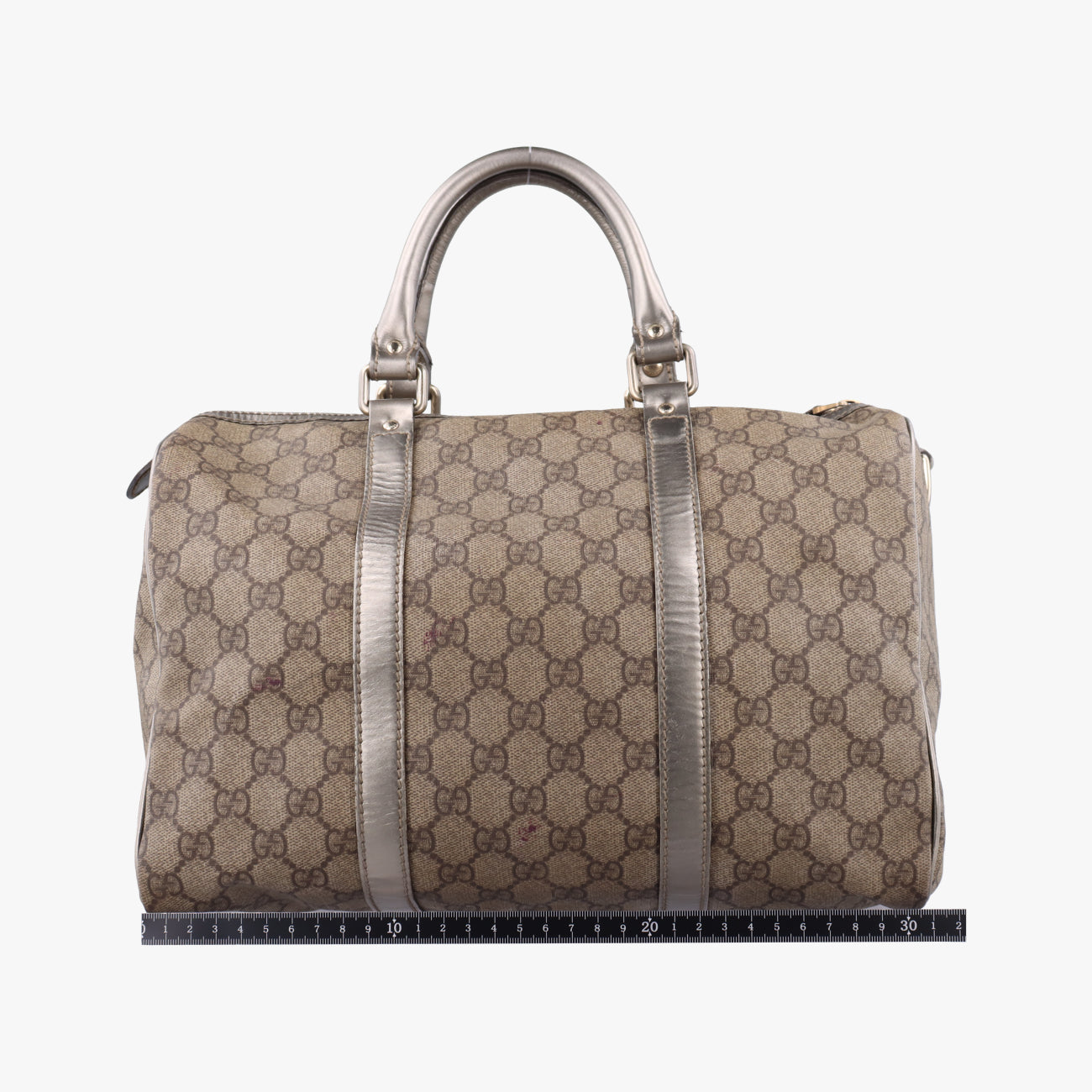 Pre-owned Gucci GG plus Spring Joy GG Supreme beige×silver PVC coated canvas 193603 handbag | stylenewstar