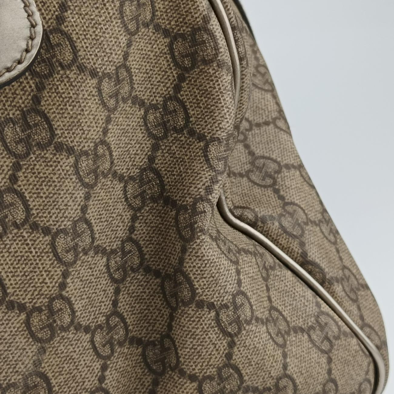 Pre-owned Gucci GG plus Spring Joy GG Supreme beige×silver PVC coated canvas 193603 handbag | stylenewstar