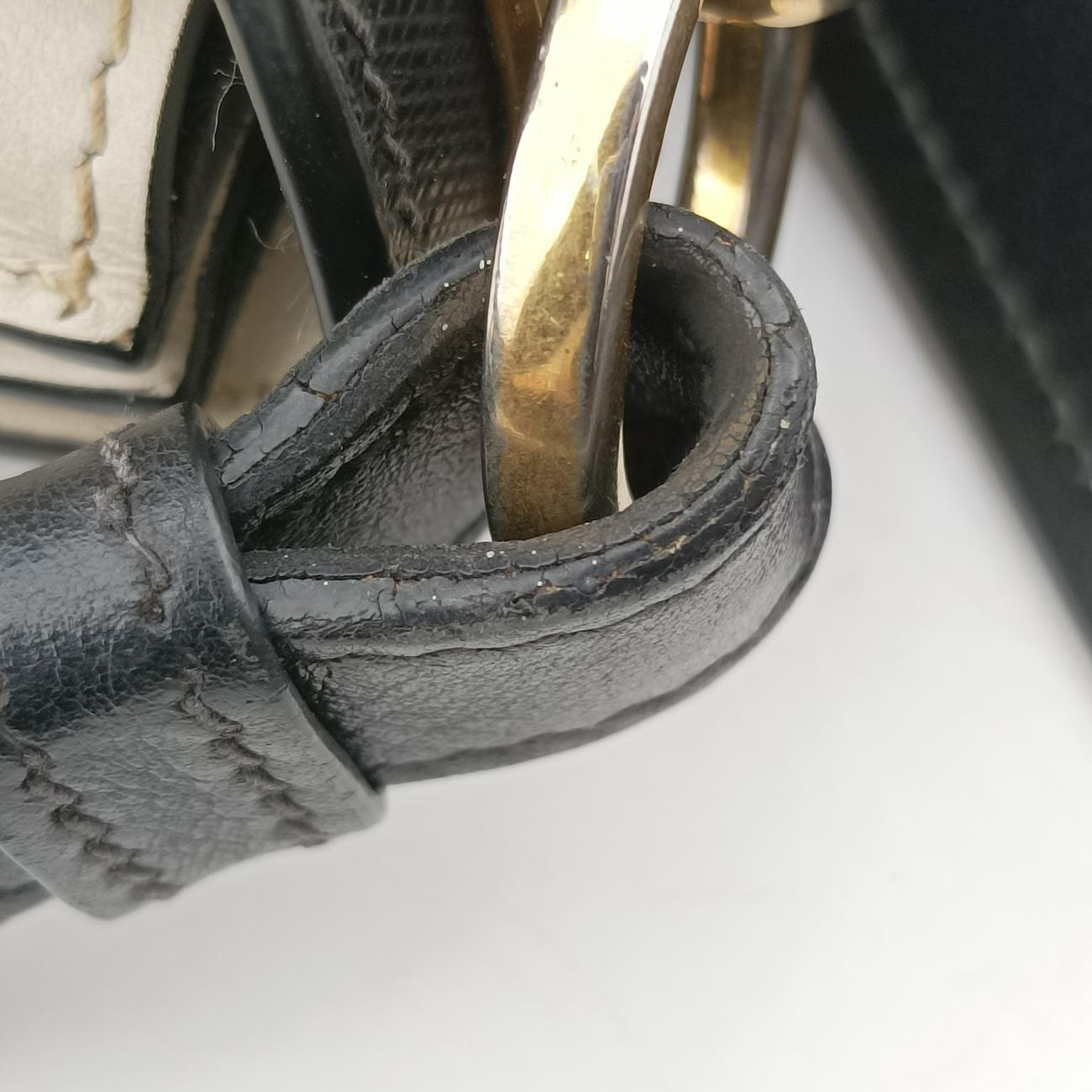 Vintage Prada Cahier Black×white Leather×SAFFIANO Leather 1BD045 shoulderbag | stylenewstar