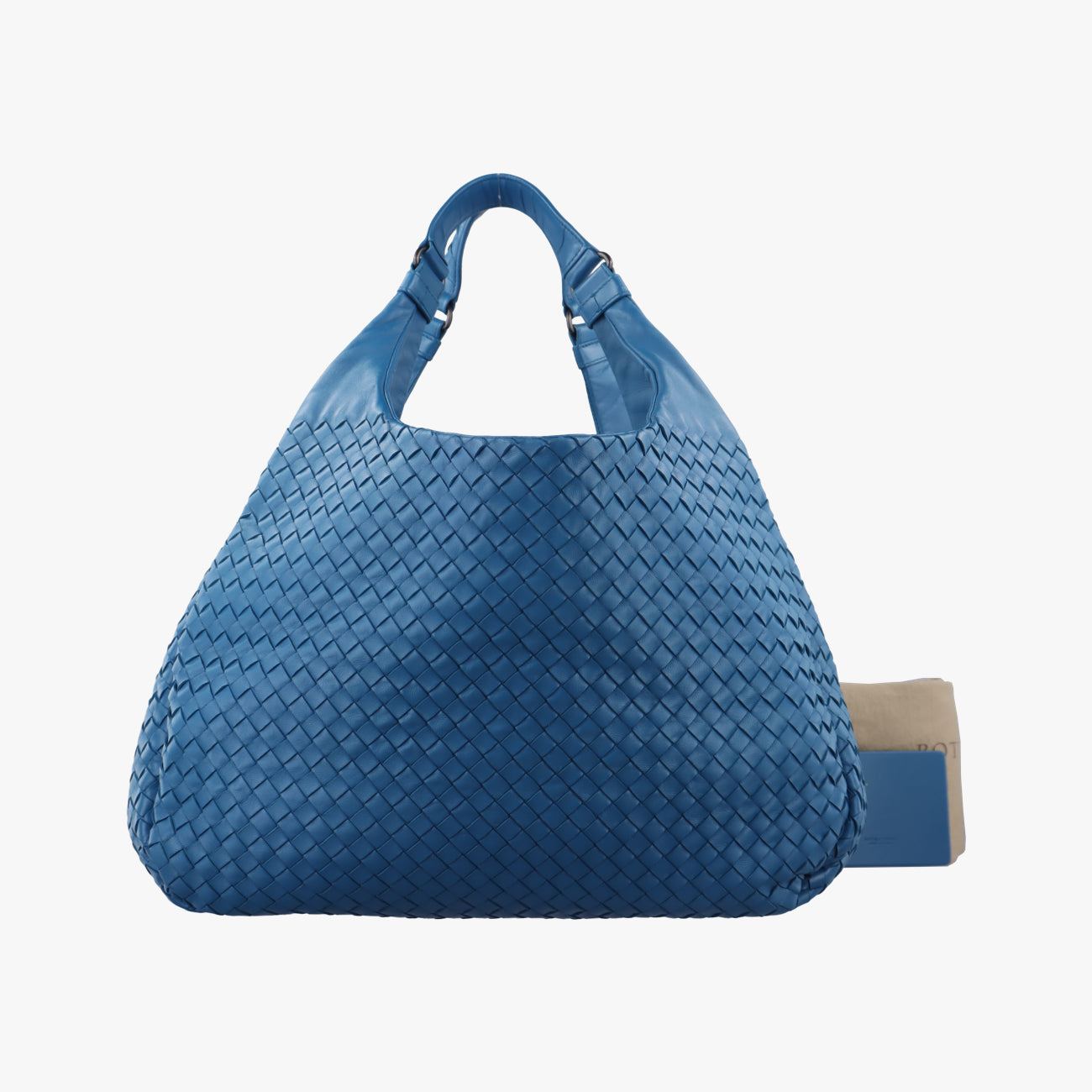 Pre-owned Bottega Veneta CAMPANA Intrecciato Blue lambskin  shoulderbag | stylenewstar