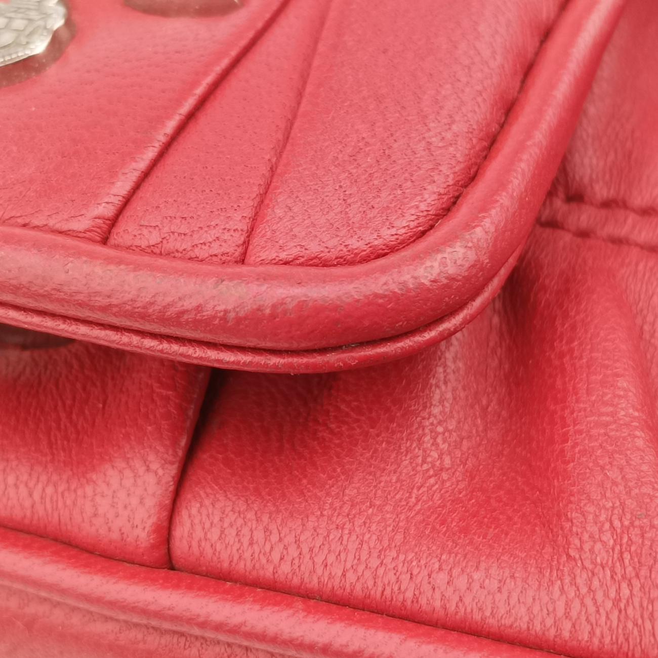 Pre-owned Prada Nappa Gaufre Red lambskin 1BD140 shoulderbag | stylenewstar