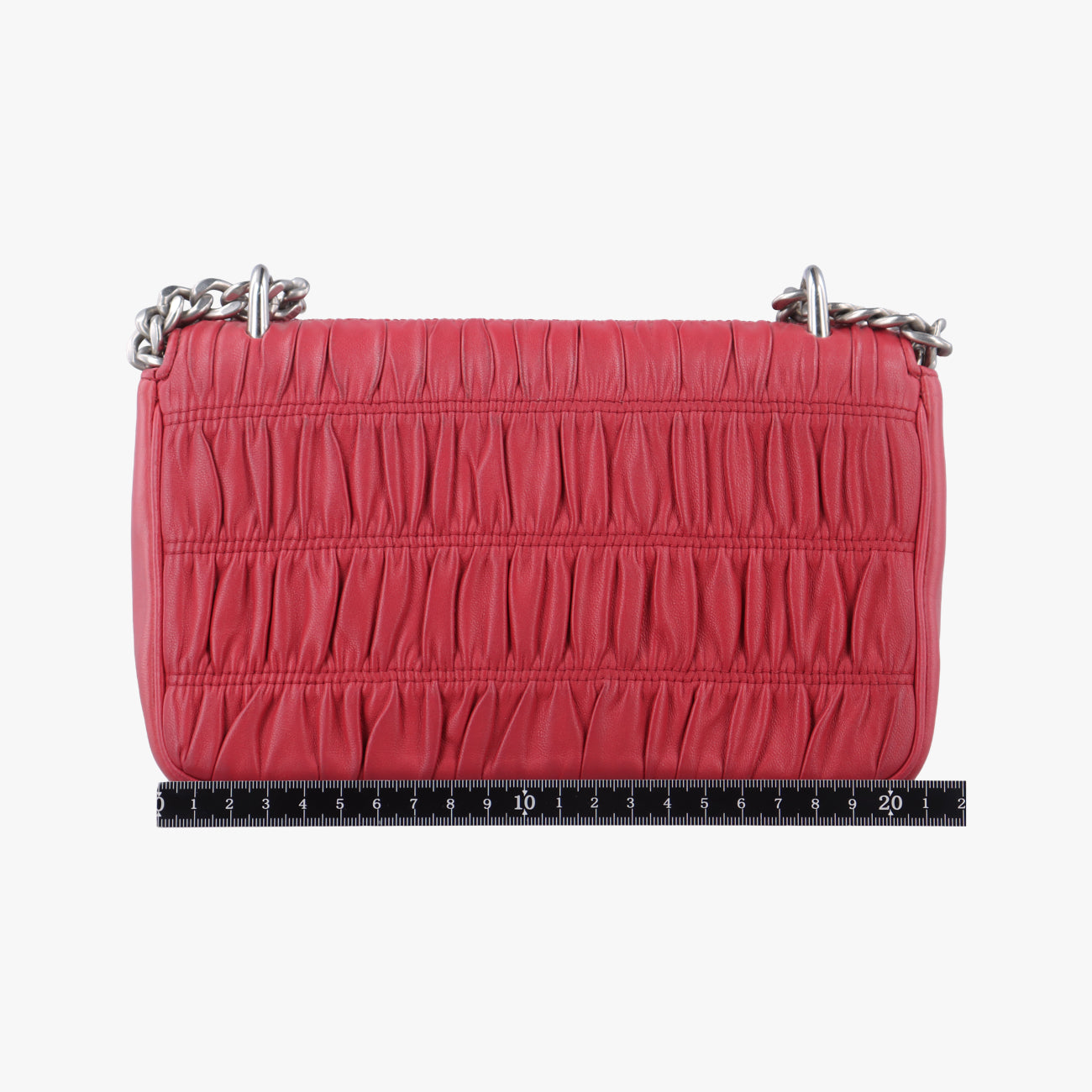 Pre-owned Prada Nappa Gaufre Red lambskin 1BD140 shoulderbag | stylenewstar