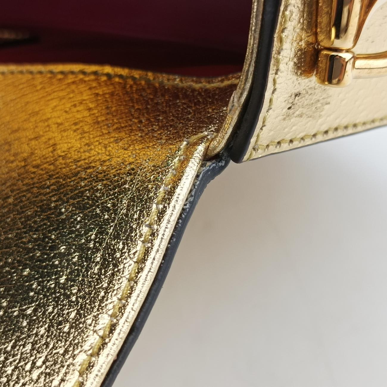 Pre-owned Gucci Adidas collaboration Horsebit Golden×Black Leather 722009 shoulderbag | stylenewstar