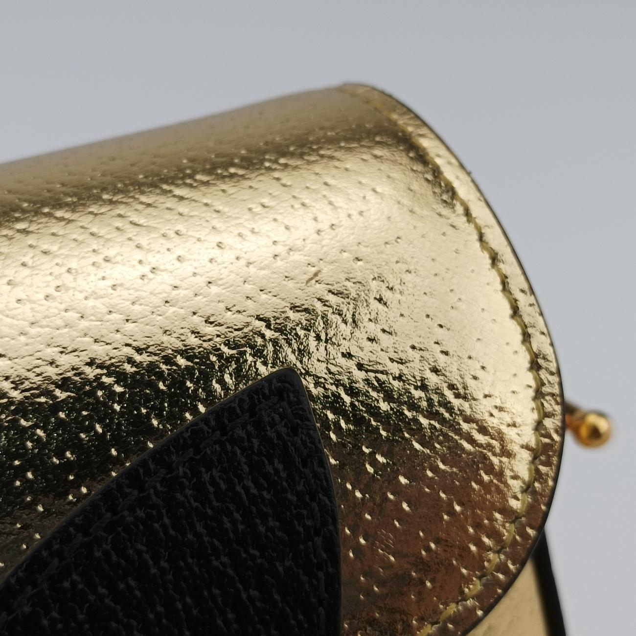 Pre-owned Gucci Adidas collaboration Horsebit Golden×Black Leather 722009 shoulderbag | stylenewstar