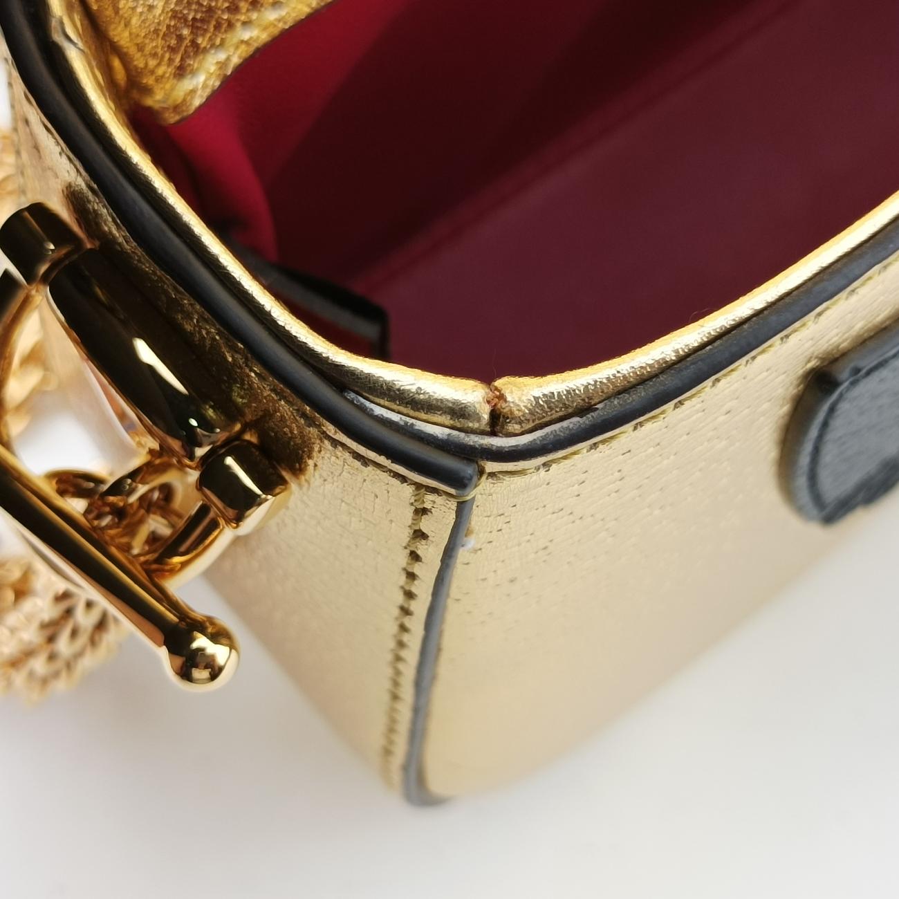 Pre-owned Gucci Adidas collaboration Horsebit Golden×Black Leather 722009 shoulderbag | stylenewstar