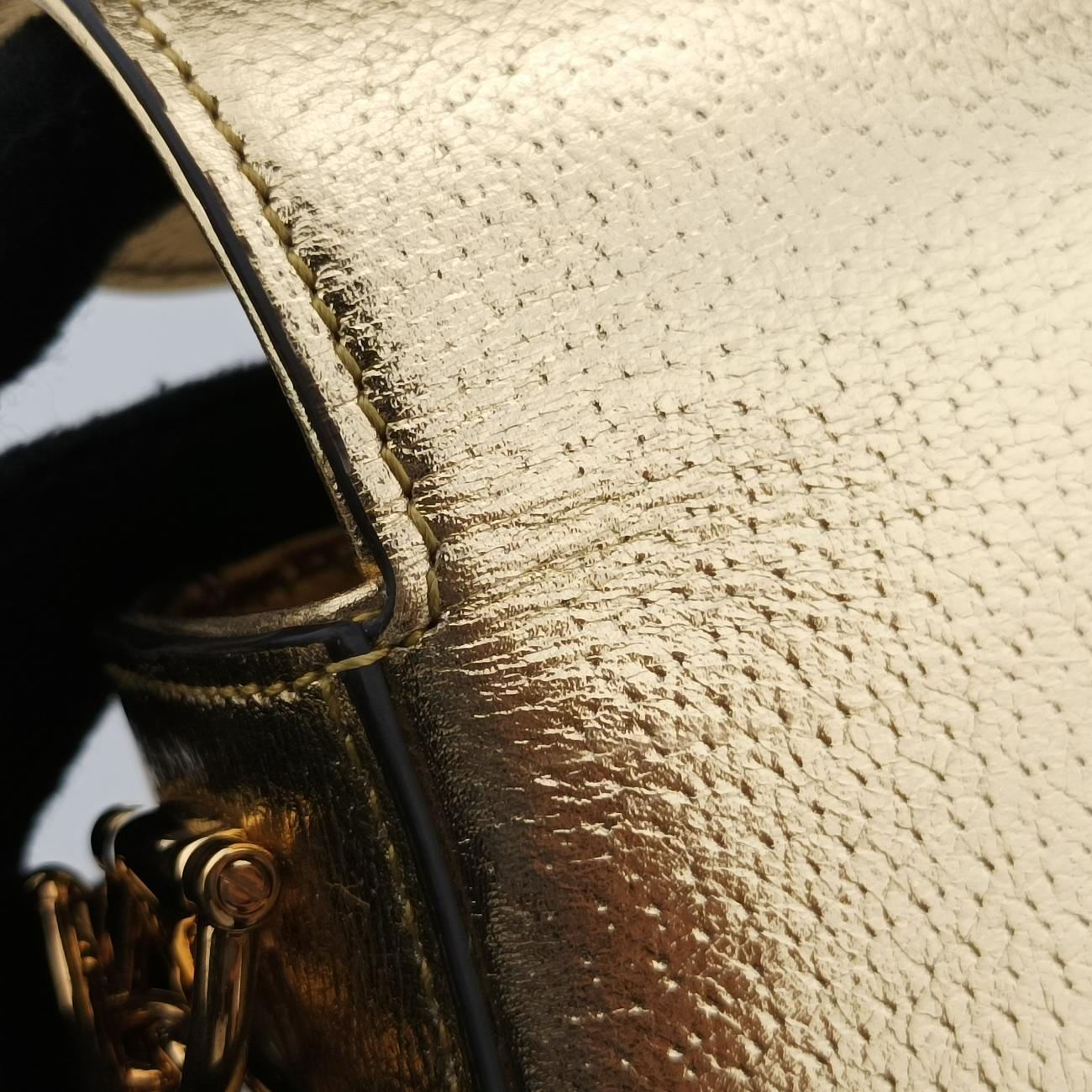 Pre-owned Gucci Adidas collaboration Horsebit Golden×Black Leather 722009 shoulderbag | stylenewstar