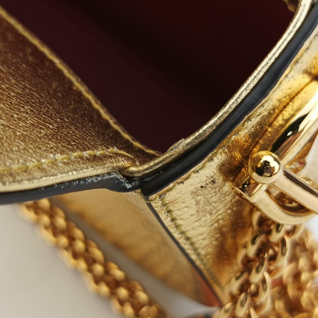 Pre-owned Gucci Adidas collaboration Horsebit Golden×Black Leather 722009 shoulderbag | stylenewstar