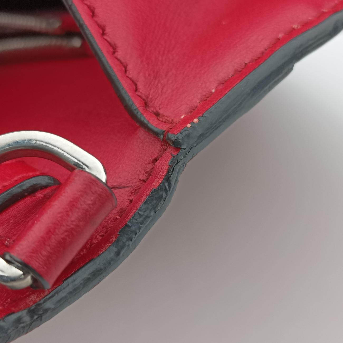 Pre-owned Prada Electra Studded Red Leather 1BD120 shoulderbag | stylenewstar