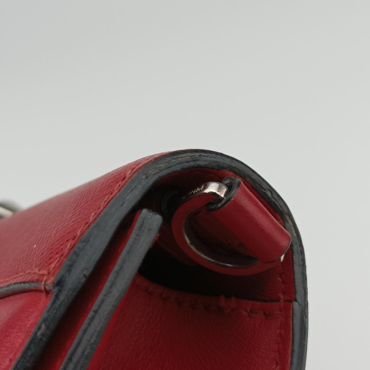 Pre-owned Prada Electra Studded Red Leather 1BD120 shoulderbag | stylenewstar