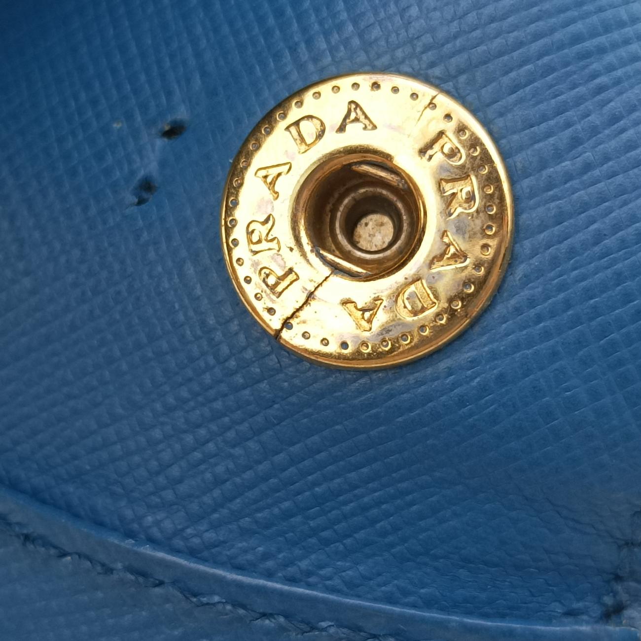 Pre-owned Prada Galleria Blue SAFFIANO Leather BN1801 shoulderbag | stylenewstar