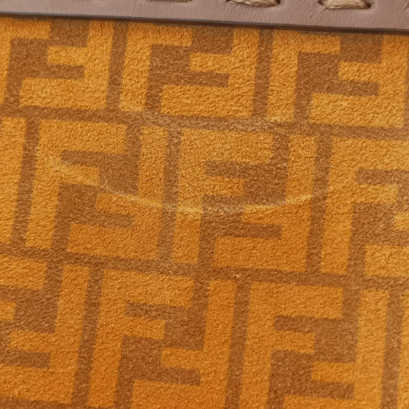 Secondhand Fendi MINI SUNSHINE SHOPPER Beige×Multicolour velor 8BS051 shoulderbag | stylenewstar