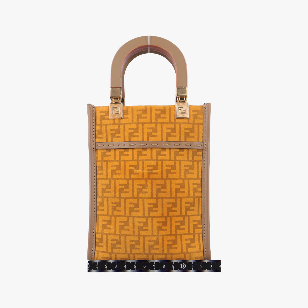 Secondhand Fendi MINI SUNSHINE SHOPPER Beige×Multicolour velor 8BS051 shoulderbag | stylenewstar