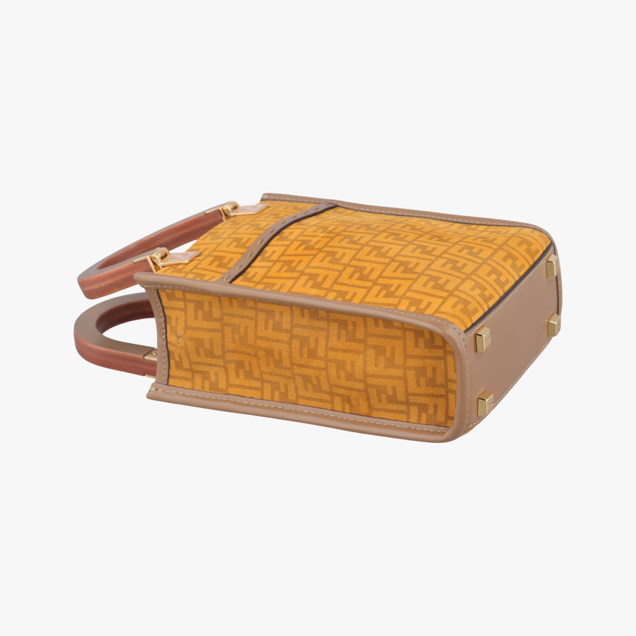 Secondhand Fendi MINI SUNSHINE SHOPPER Beige×Multicolour velor 8BS051 shoulderbag | stylenewstar