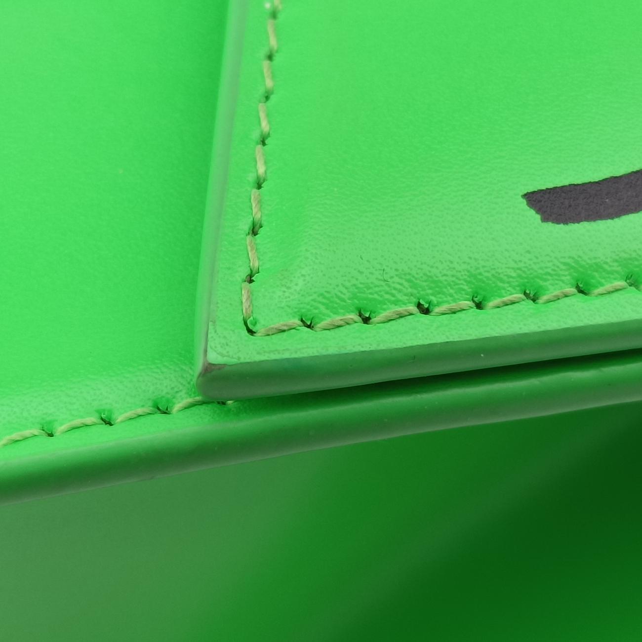 Pre-owned Balenciaga Hourglass Green×Black Leather  shoulderbag | stylenewstar