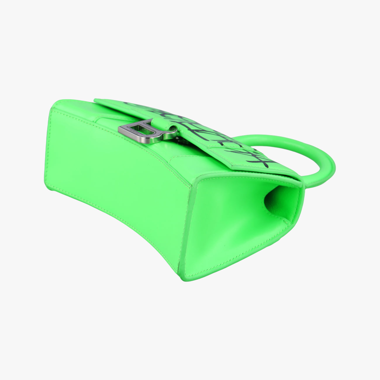 Pre-owned Balenciaga Hourglass Green×Black Leather  shoulderbag | stylenewstar