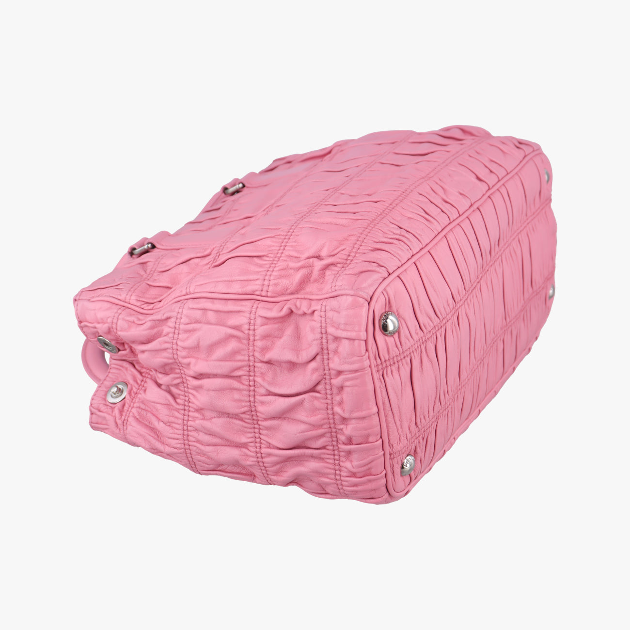 Pre-owned Prada Gathered Pink nylon BN2393 shoulderbag | stylenewstar