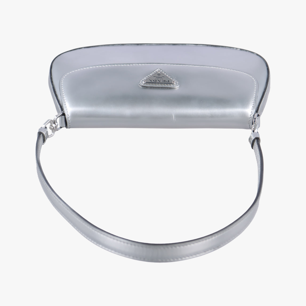 Pre-owned Prada Cleo Flap Silver Leather  shoulderbag | stylenewstar