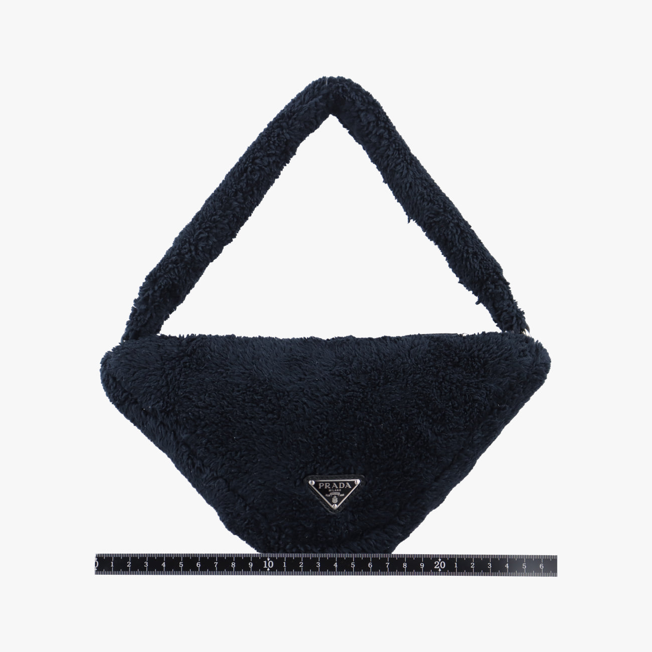 Secondhand Prada Triangle Terry Black×White Pile 1NE043 shoulderbag | stylenewstar