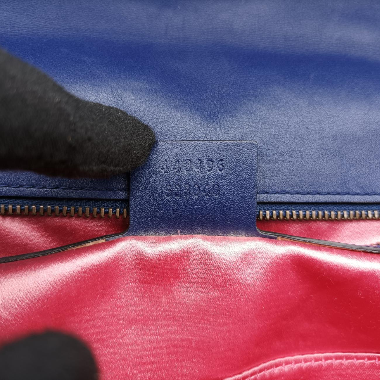 Vintage Gucci GG Marmont Navy×multicolor velour 443496 shoulderbag | stylenewstar