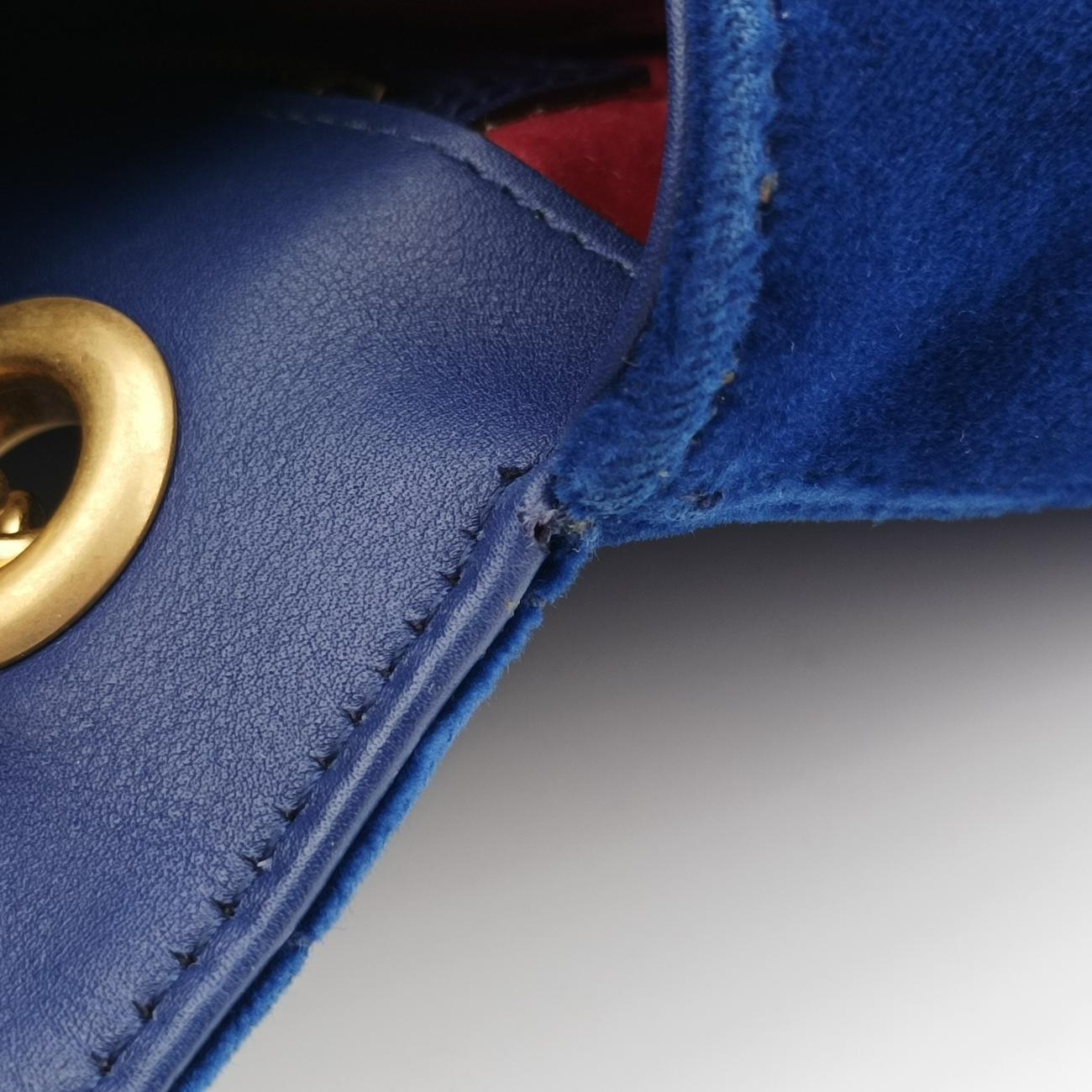 Vintage Gucci GG Marmont Navy×multicolor velour 443496 shoulderbag | stylenewstar