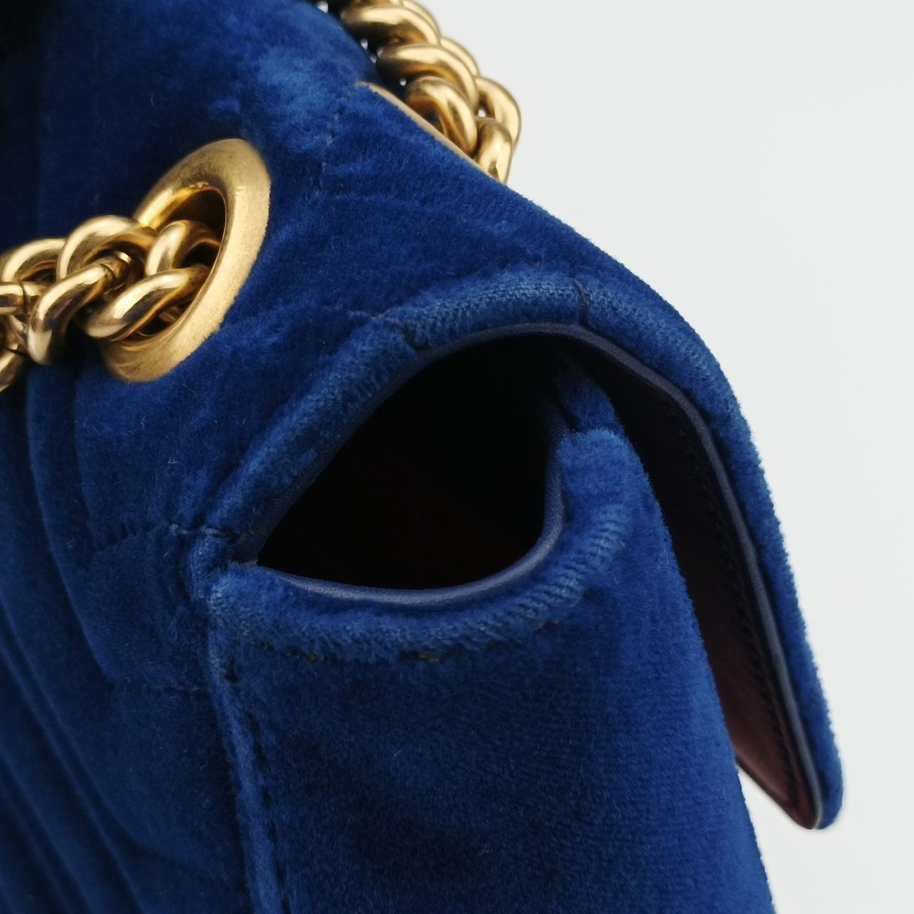 Vintage Gucci GG Marmont Navy×multicolor velour 443496 shoulderbag | stylenewstar