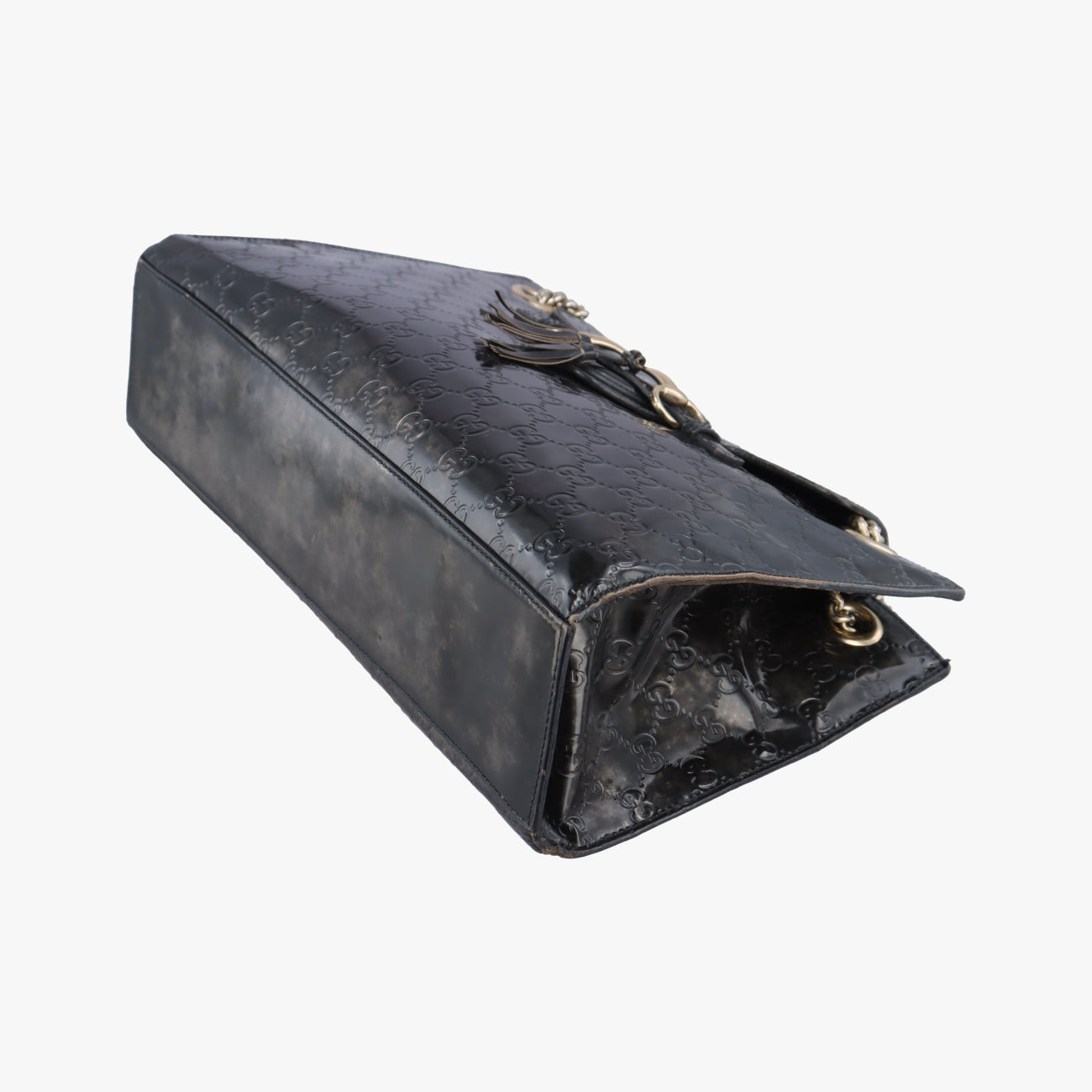 Pre-owned Gucci Emily Green Patent Leather 295403 shoulderbag | stylenewstar