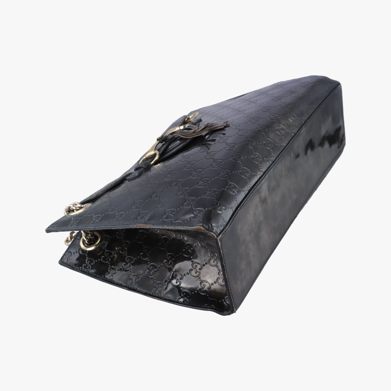 Pre-owned Gucci Emily Green Patent Leather 295403 shoulderbag | stylenewstar