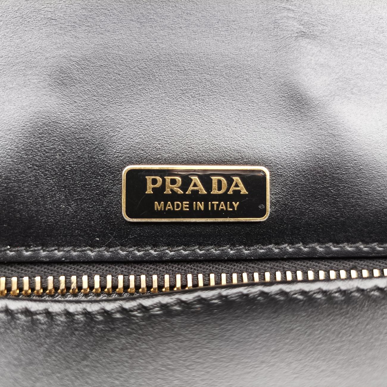 Pre-owned Prada Animalier Cahier Lions Head Black Leather 1BD089 shoulderbag | stylenewstar