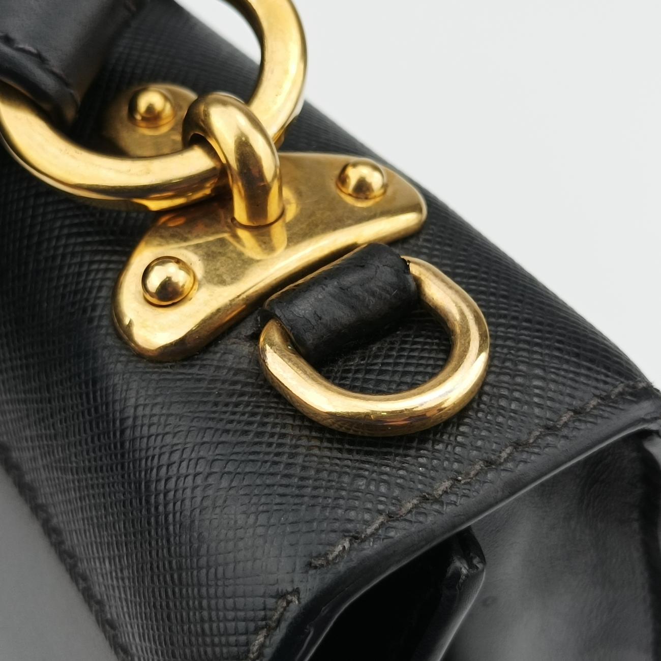 Pre-owned Prada Animalier Cahier Lions Head Black Leather 1BD089 shoulderbag | stylenewstar